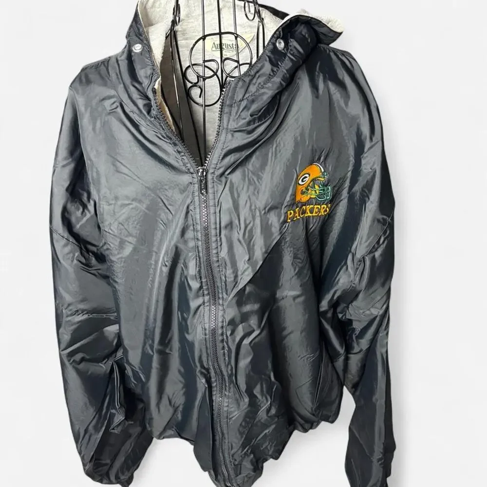 Vintage Augusta Green Bay Packers Jacket XL Sweatshirt Lined Hooded USA Made